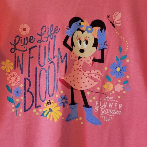 Disney Flower and Garden 2021 Pink Minnie Mouse Tank Top Women Size L - NWT - Picture 2 of 5